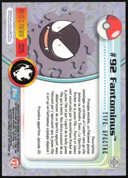 Carte Pokemon Fantominus #92 TOPPS Serie 2 Francais - Image 2