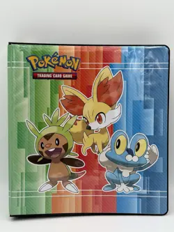 Ultra Pro Pokemon TCG Froakie Chespin Fennekin 9-Pocket 3 Ring Binder w/Cards - Image 1
