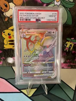 Pokemon Arceus VSTAR 176/172 Rainbow Brilliant Stars PSA 10 GEM MINT - Image 1