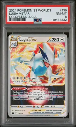 PSA 8 - Lugia VSTAR 139/195 Worlds 2023 Colorless Lugia Deck Pokemon TCG - Image 1