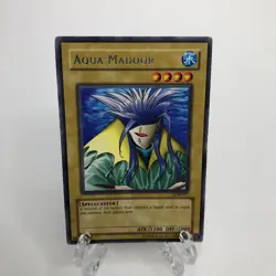 Yugioh Aqua Madoor LOB-027 Legend of Blue Eyes White Dragon Rare LP - Image 1