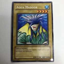 Yugioh Aqua Madoor LOB-027 Legend of Blue Eyes White Dragon Rare LP - Image 2