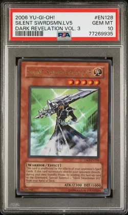 Yugioh PSA 10 Silent Swordsman LV5 DR3-EN128 Ultra Rare POP 1 !!!! - Image 1