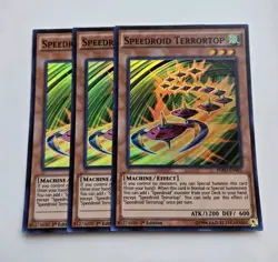 x3 Speedroid Terrortop Super Rare 1st Ed HSRD-EN001 NM/LP Yugioh - Image 1