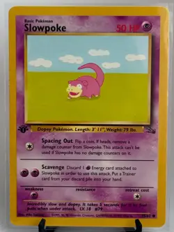 Slowpoke 55/62 Fossil 1st Edition Lightly Played Common Pokemon Card 55/62 - Image 1