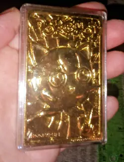 New In Case, 23K Gold Plated Jigglypuff Pokemon Card ONLY, Burger King Toy 1999 - Image 1