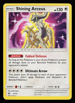 Shining Arceus 57/73 Shiny Holo Rare Shining Legends Pokemon Card - Image 1
