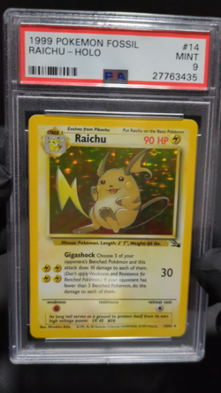 Raichu - 14/62 - Fossil Set - Holo Rare - PSA 9 - Pokemon Card - Image 2