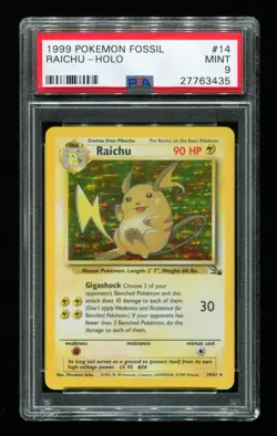 Raichu - 14/62 - Fossil Set - Holo Rare - PSA 9 - Pokemon Card - Image 4