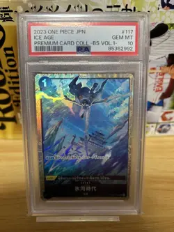PSA 10 Ice Age Aokiji Kuzan OP02-117 One Piece Premium Card Collection Japanese - Image 1