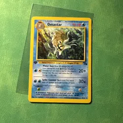 Omastar 40/62 1st Edition Fossil Pokemon Card 1999 Wizards LP - Image 1