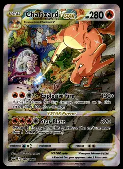Pokemon TCG SWSH Promo Cards #SWSH262 Charizard VSTAR LP+ (White Corner) - Image 1
