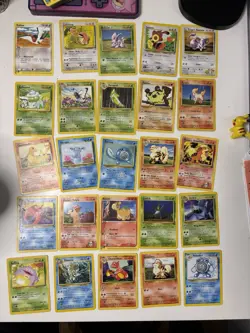Pokemon VINTAGE 92 WOTC/Old Backs TCG Trading Cards LOT HEAVY PLAY - Image 3
