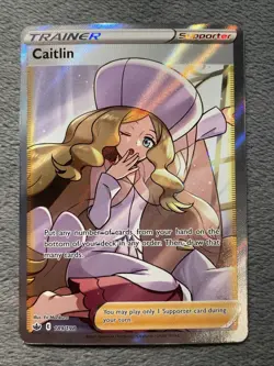 Caitlin 189/198 Full Art Texture Rare Holo Pokemon Card NM 2021 Chilling Reign - Image 1