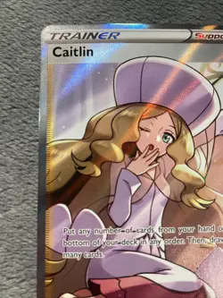 Caitlin 189/198 Full Art Texture Rare Holo Pokemon Card NM 2021 Chilling Reign - Image 3