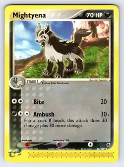 Mightyena 42/109 2003 EX Ruby & Sapphire Pokemon Card e-Reader Uncommon - VLP - Image 1