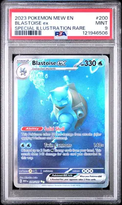 2023 POKEMON MEW EN-151 SPECIAL ILLUSTRATION RARE #200 BLASTOISE EX PSA 9 - Image 1
