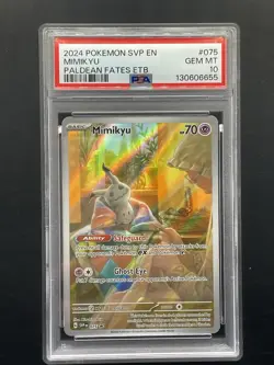 Pokemon SVP Scarlet & Violet Paldean Fates ETB 075 Mimikyu Promo PSA 10 GEM MINT - Image 1