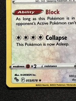 🌀 Pokemon Snorlax Cosmic Cosmo Holo 055/078 - Set Stamped Go Swirl 🌀 NM - Image 5