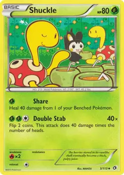 Lightly Played Shuckle - 3/113 - Uncommon Pokemon Legendary Treasures - Image 1