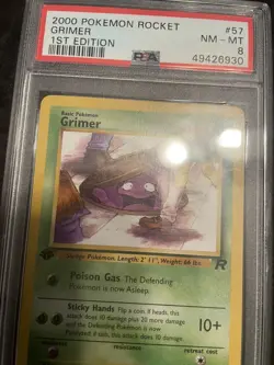 2000 Pokemon Team Rocket 1st Edition 57/82 - Grimer - PSA 8 NM-MT vintage card - Image 1
