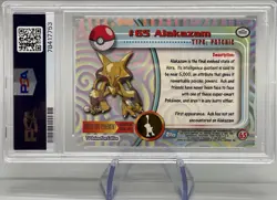 1999 Pokemon Topps #65 Alakazam Foil PSA 6 EX-MT Vintage Holo Card - Image 2