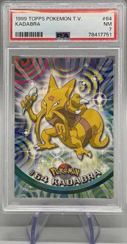 1999 Pokemon Topps #64 Kadabra PSA 7 NM Near Mint Vintage Trading Card - Image 1