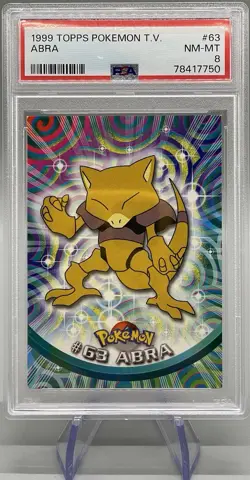 1999 Pokemon Topps #63 Abra PSA 8 NM-MT Near Mint Mint Vintage Trading Card - Image 1