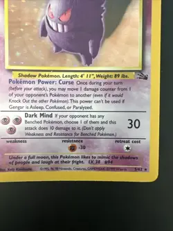 Gengar 5/62 Fossil Holo Pokemon Cards TCG Near Mint - Image 5