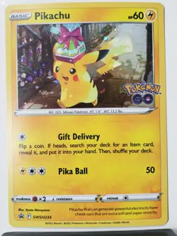 PROMO Present Pikachu SWSH234 - COSMOS HOLO Pokemon Go Card $2 Combined Shipping - Image 1