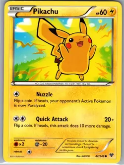 Pikachu 42/146 Non Holo XY Base Set - Pokemon Card - NM - Image 1