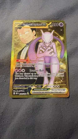 Pokemon TCG Mewtwo EX Team Rockets Hyper Rare Card 240/182 Destined Rivals - Image 1