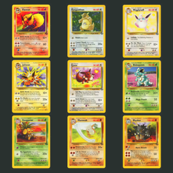 Vintage Pokemon Lot 9 Cards Jungle Set Flareon Kangaskhan Jolteon Eevee Rhydon - Image 1
