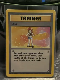 Pokemon TCG Lass 75/102 Base Set Unlimited Trainer WOTC Vintage Rare Card LP - Image 1