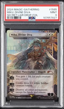2024 MTG SECRET LAIR DROP #1585 MIKU, DIVINE DIVA PSA 9 - Image 1