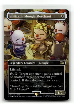 Stiltzkin, Moogle Merchant (Borderless) (Chocobo Track Foil) 565 Foil M FINAL FA - Image 1