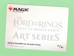 MTG: ART SERIES - LOTR MIDDLE EARTH - THRILL OF POSSIBILITY 71/81 GOLD STAMP SIG - Image 2
