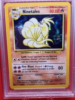 1999 Pokemon Ninetales Base Set Holo #12 - PSA 7 NM Vintage TCG - Image 2