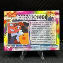 1999 Topps Pokemon Movie Edition #28 THE CHASE FOR PIKACHU RAINBOW FOIL - Image 5