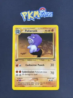 Pokemon TCG Poliwrath Neo Discovery 28/75 1st Edition Regular Rare LP. - Image 1
