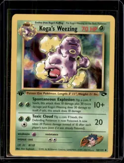 Koga’s Weezing 1st Edition Gym Challenge 50/132 WOTC Vintage Pokemon 1999 - NM - Image 1