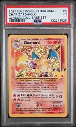 2021 Pokemon CHARIZARD 4/102 Celebrations Base Set Holo Rare ENG PSA 1 POP 11 - Image 1