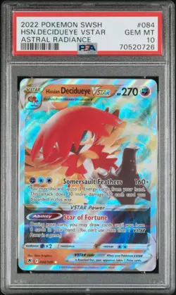 Pokemon! PSA 10 Hisuian Decidueye VSTAR 084/189 - SWSH Astral Radiance Gem Mint - Image 1