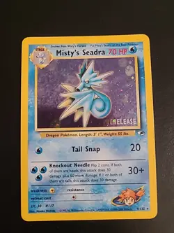 Misty's Seadra 9/132 Stamped Pre-Release Promo - Pokemon TCG WOTC Vintage NM/LP - Image 1