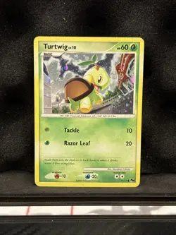 (SWIRL) Pokemon TCG - Turtwig 17/17 Lv. 10 - Pop Series 6 (2007) - Holo Rare LP - Image 1