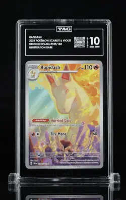Pokemon Destined Rivals Illustration Rare Rapidash 189/182 TAG 10 Gem Mint - Image 1