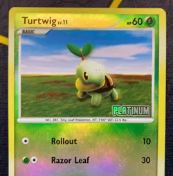 Pokemon TCG Turtwig 77/100 Platinum Set Reverse Holo Set Stamped - Image 2
