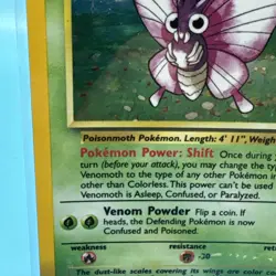 Venomoth - 13/64 - Holo Rare - Unlimited Edition Played, English Pokemon Jungle - Image 3