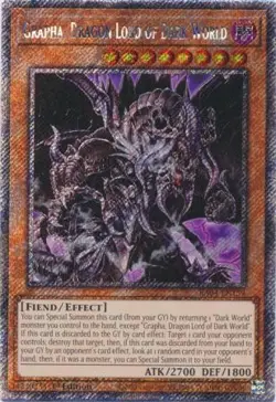 Yugioh! Grapha, Dragon Lord of Dark World - RA04-EN159 - Platinum Secret Rare - - Image 1