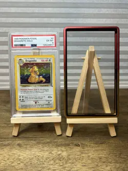 PSA 6 Dragonite Holo 4/62 Fossil 1999 Pokemon TCG Card with Case Guard - Image 3